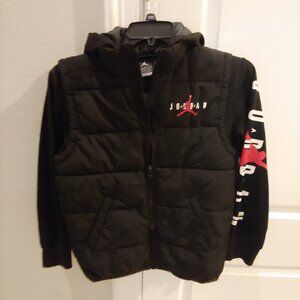 Air Jordan Youth Puffer Jacket Vest Hoodie Long Sleeve Zip Size Large 12-13years